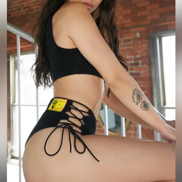 Tied Up In Terry 2pc | Black | XL - Picture 2 of 6